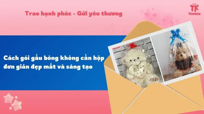 Cách gói gấu bông không cần hộp